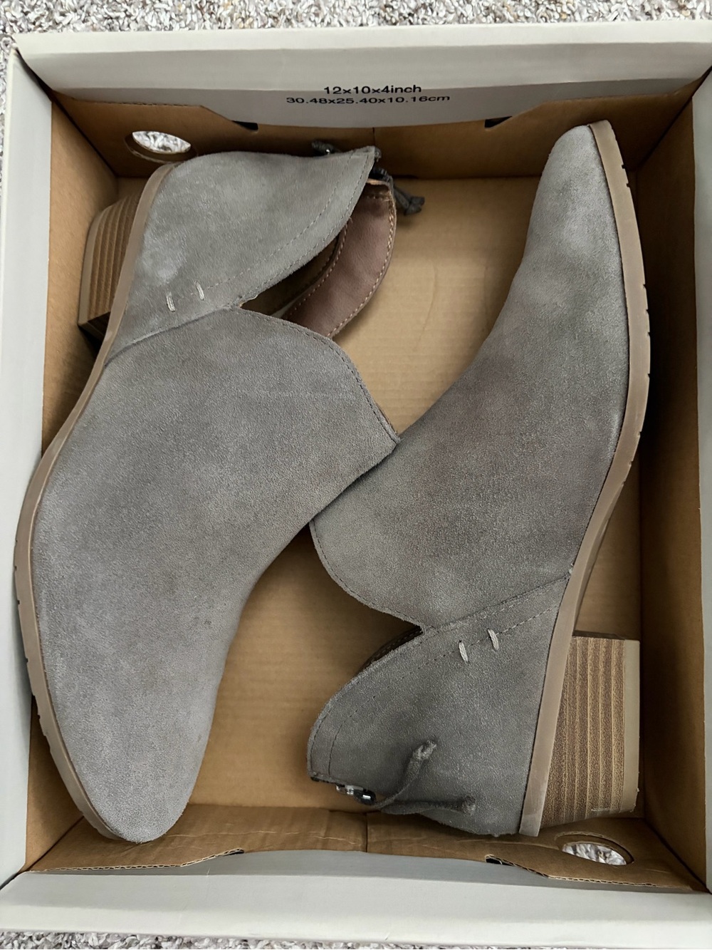 Kenneth Cole Reaction Gray Suede Cutout Ankle Booties
